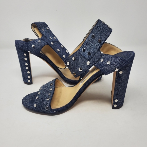 Jimmy Choo Denim Studded Pumps - Picture 7 of 9